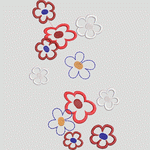 彩色刺绣花朵图案