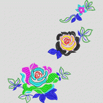 彩色刺绣玫瑰花图案