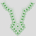 绿色花卉刺绣衣领图案 衣领VIP