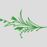 绿色植物刺绣图案