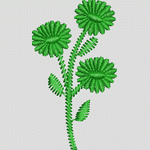 绿色植物刺绣图案