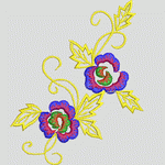 彩色刺绣花卉图案