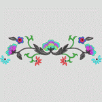彩色刺绣花卉图案