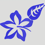 蓝色花卉刺绣图案