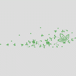 绿色植物刺绣图案