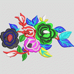 彩色刺绣花卉图案