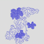 蓝色植物图案设计稿