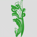 绿色植物刺绣图案