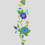 彩色刺绣花卉图案
