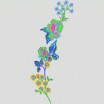 彩色刺绣花卉图案