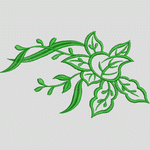 绿色植物刺绣图案