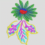彩色刺绣花卉图案