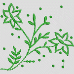 绿色植物刺绣图案