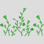 绿色植物刺绣图案