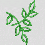 绿色植物刺绣图案