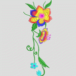 彩色刺绣花卉图案