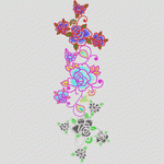 彩色刺绣花卉图案
