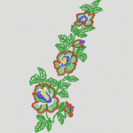 彩色花卉刺绣图案