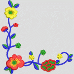 花卉边框刺绣图案