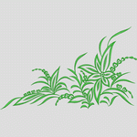 绿色植物刺绣图案