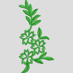 绿色植物刺绣图案