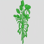 绿色郁金香花束刺绣