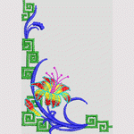 彩色花卉刺绣边角装饰
