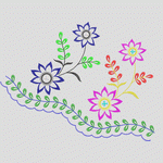 彩色刺绣花卉图案