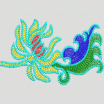 彩色刺绣花卉图案