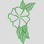 绿色刺绣花卉图案