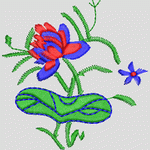 刺绣莲花图案