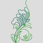 绿色植物刺绣图案