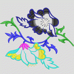 彩色刺绣花卉图案