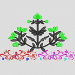 彩色刺绣植物图案设计