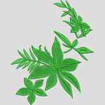 绿色植物刺绣图案