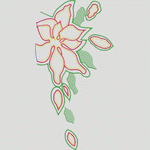 彩色刺绣花卉图案