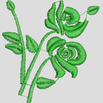 绿色植物刺绣图案