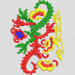 彩色刺绣花卉图案