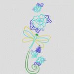 蜻蜓花丛装饰图案