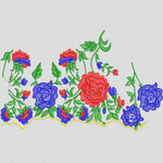 彩色花卉刺绣图案
