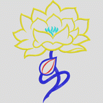 黄色莲花刺绣图案