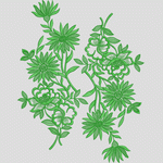 绿色花卉刺绣图案