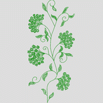 绿色植物刺绣图案