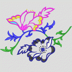 彩色刺绣花卉图案