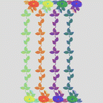 彩色花卉刺绣图案