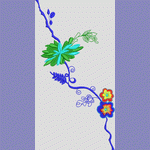 蓝色藤蔓花卉刺绣图案