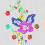 彩色刺绣花卉图案