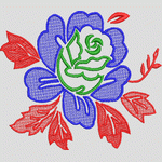 彩色刺绣花卉图案
