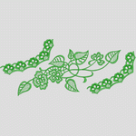 绿色蕾丝花卉刺绣图案