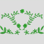 绿色植物刺绣图案